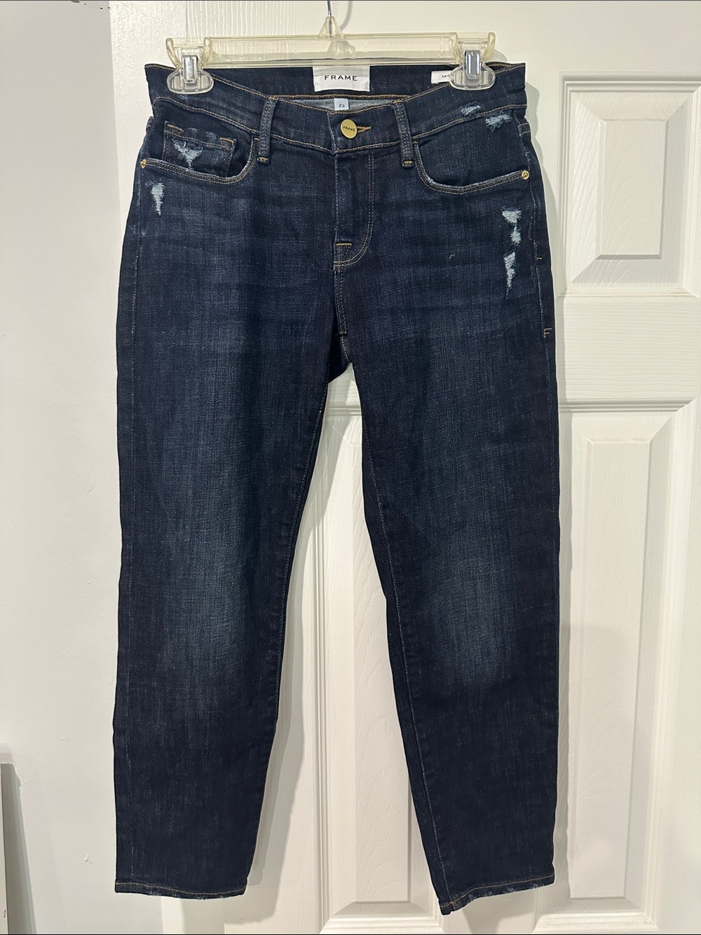 Frame Denim Skinny Jeans in Dark Blue